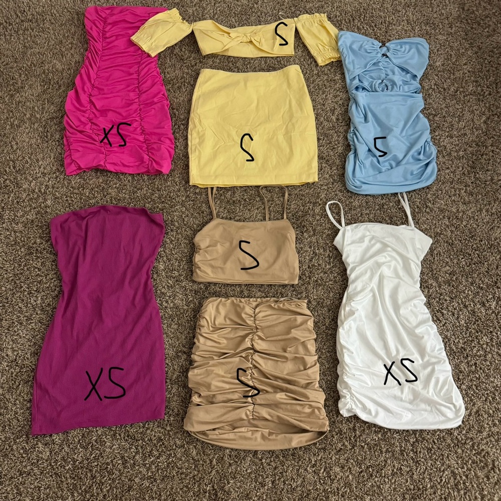 SHEIN Party College Girl 8 ITEM Bundle 🎉🎉🍾 Mini Dress Mini Skirts Crop tops